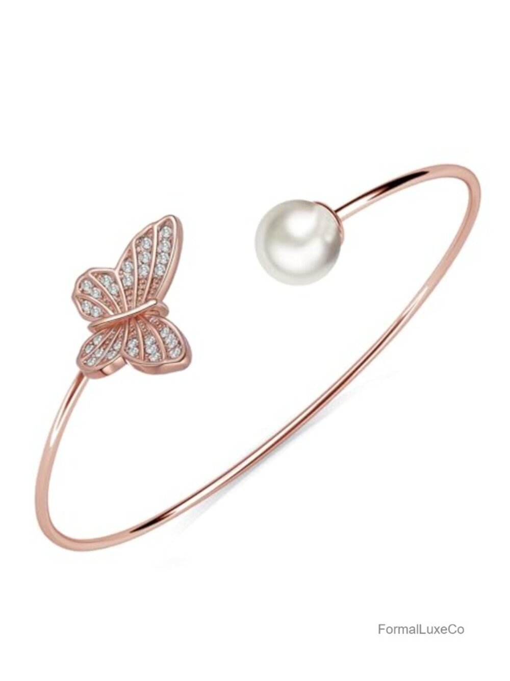 18K Gold Plated Dainty Crystal Cuff Bangle Bracelet for Women